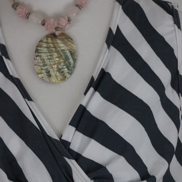 JON & ANNA Gray/White Striped Sleeveless Dress - Picture 3 of 8